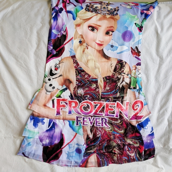 NWT girl Disney Frozen Elsa printed dress size 7X - Picture 6 of 8